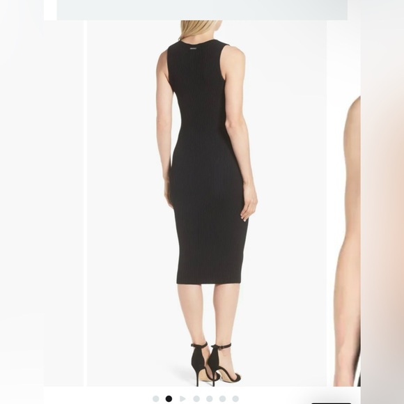MICHAEL KORS Black V-Neck Knitted Ribbed Sleeveless Dress XS - Picture 4 of 9